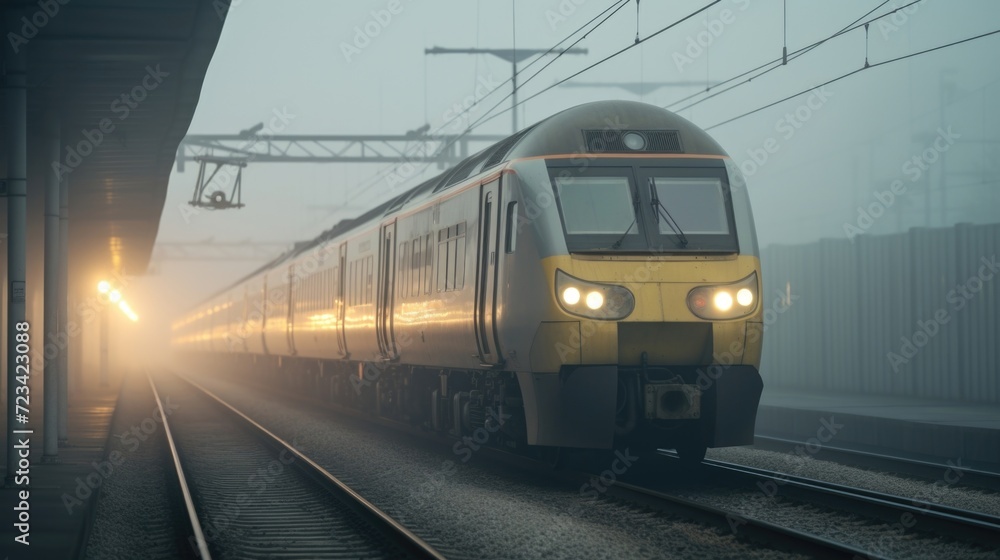 Naklejka premium The grey, suffocating fog rolls in, a reminder of the harmful effects of air pollution on our health.