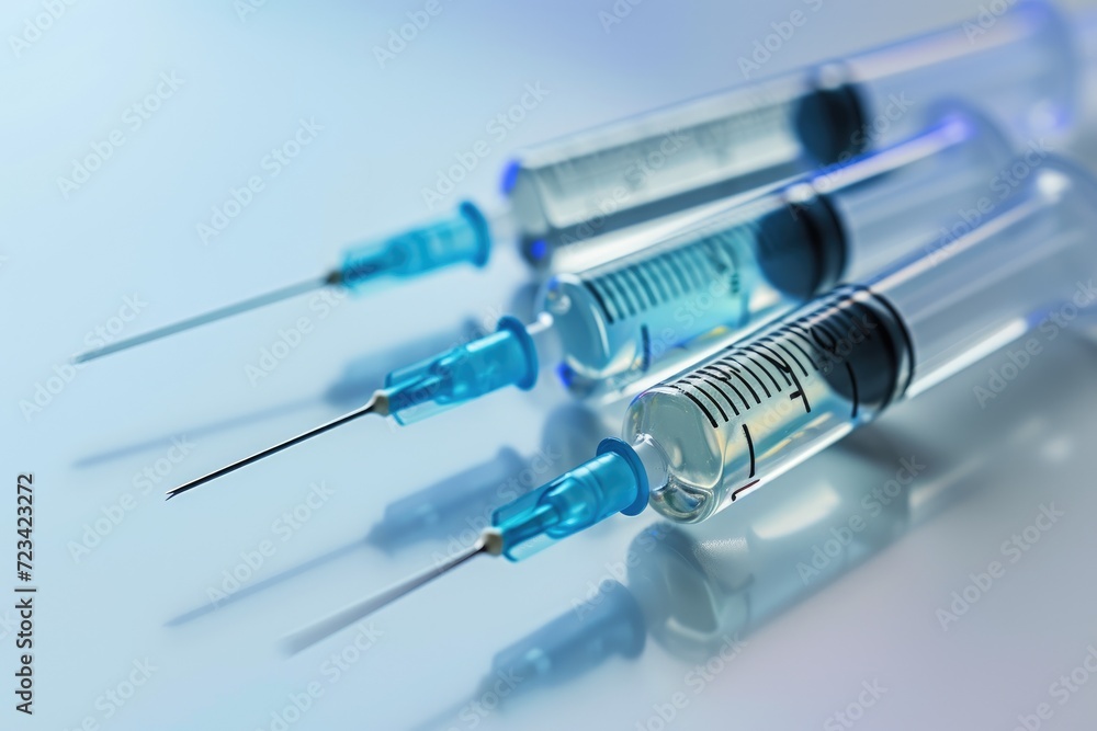 Medical syringe with a vaccine Medical syringe with a vaccine