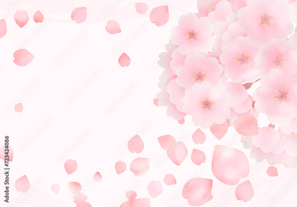 ピンクの桜の背景イラスト ピンクの桜の背景イラスト