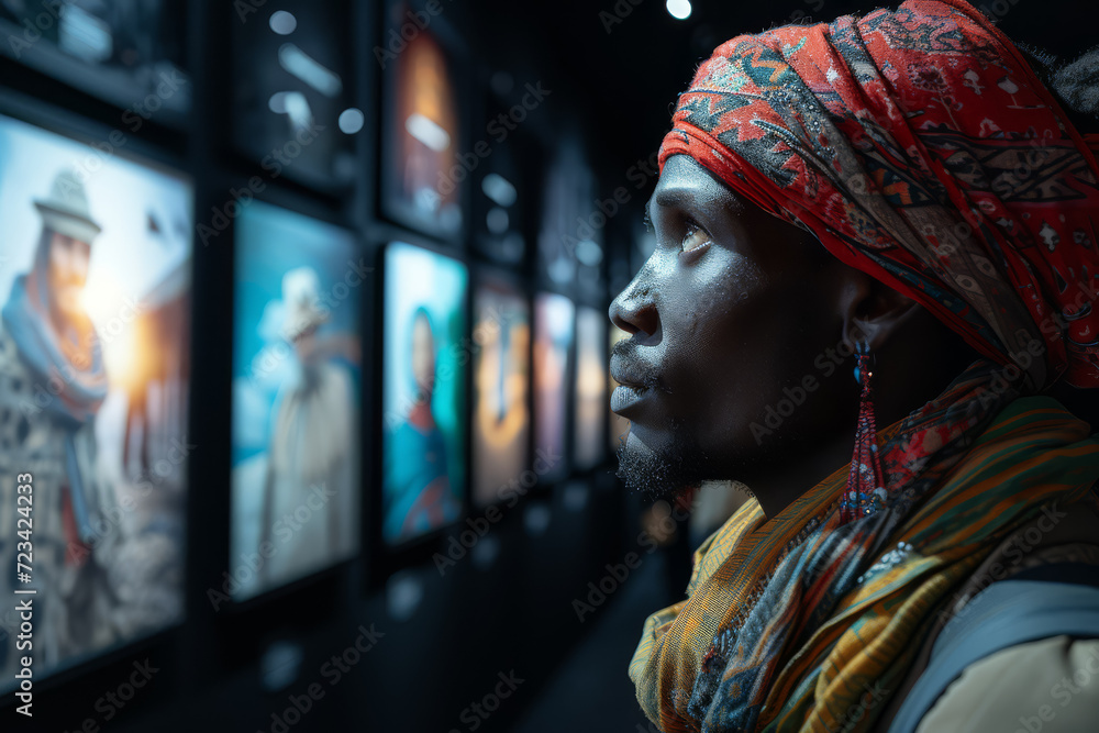 A photo exhibition portraying daily life in various countries, highlighting the beauty of cultural differences. Concept of photography as a window to the world. Generative Ai. A photo exhibition portraying daily life in various countries, highlighting the beauty of cultural differences. Concept of photography as a window to the world. Generative Ai.