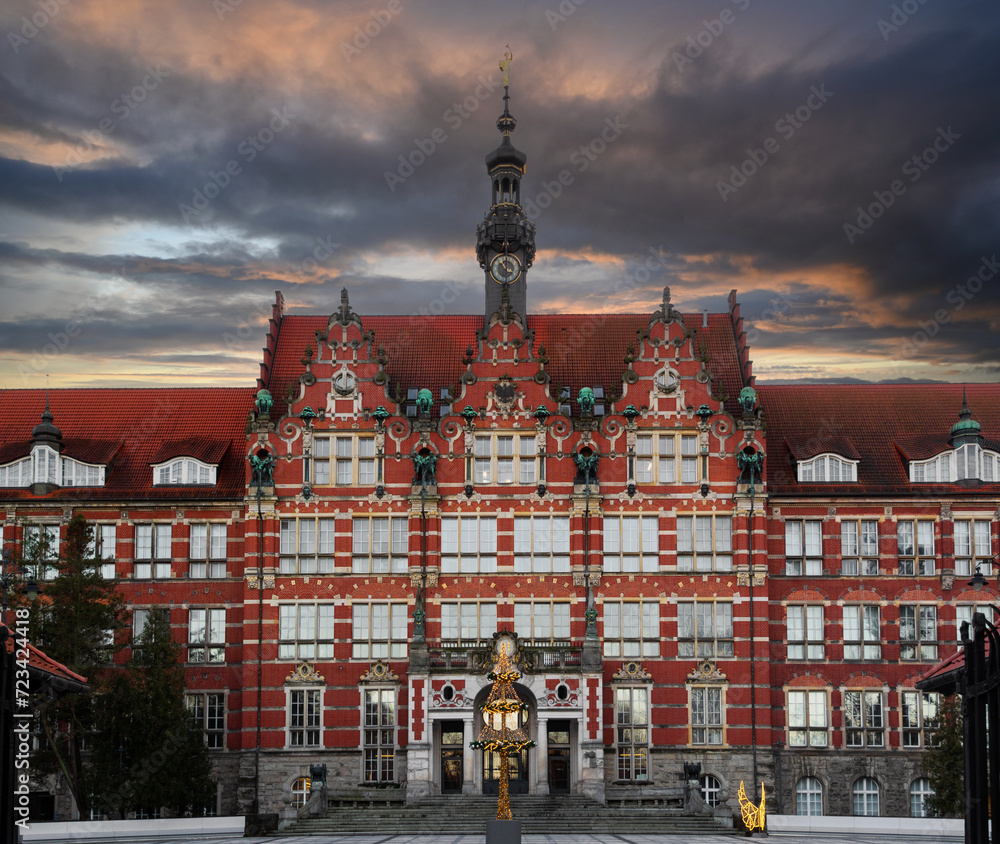 Fototapeta premium Ancient building of Politechnika Gdansk, university