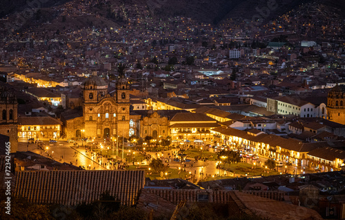 Cusco Peru at night