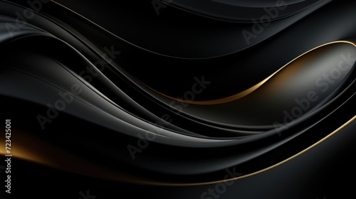 dark black wave design background on the screen, in the style of graphic lines, multidimensional shading, organic formations, rhythmic linear patterns