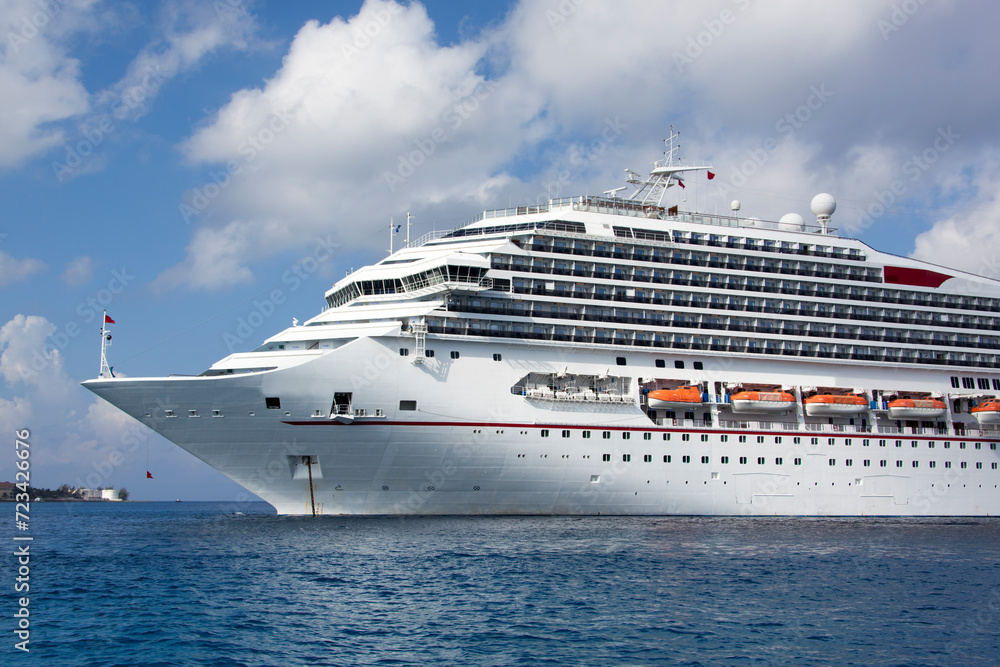 Large Cruise Ship Near Grand Cayman Island