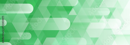 Abstract background in green colors consisting of geometric shapes and dots