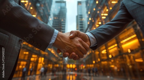 Businessmen making handshake with partner, greeting, dealing, merger and acquisition © Vasiliy