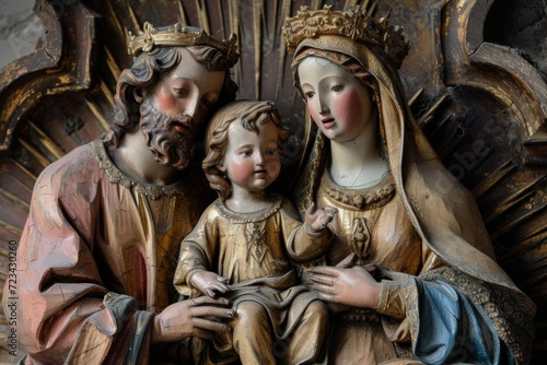 Celestial scene of the holy family Radiating divine love and unity