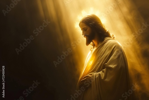 Serene portrait of jesus as the divine mercy Offering forgiveness