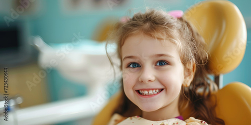 Smiling little kid child gi...