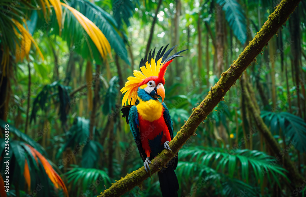 Obraz premium vibrant elegance in nature’s palette, wild beauty of tropical allure unveils a jungle gem 