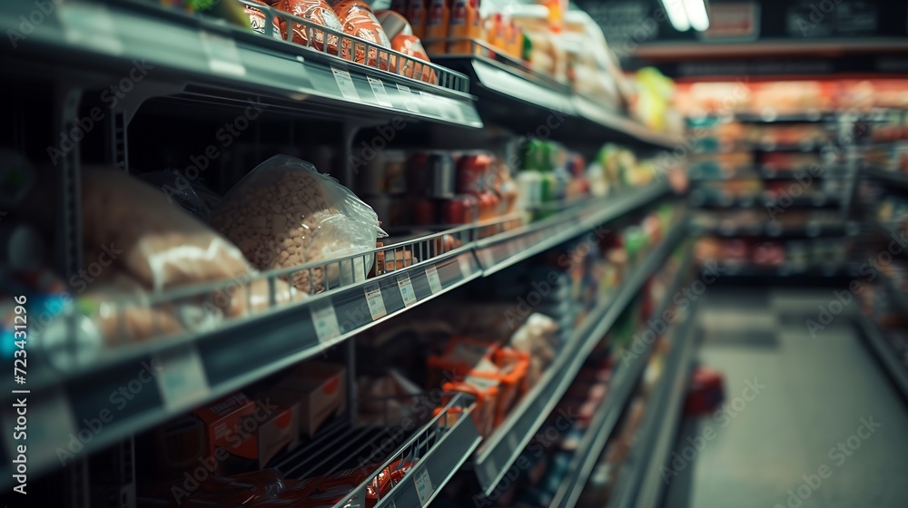 A Shelf In The Store Empty Of Food : Generative AI