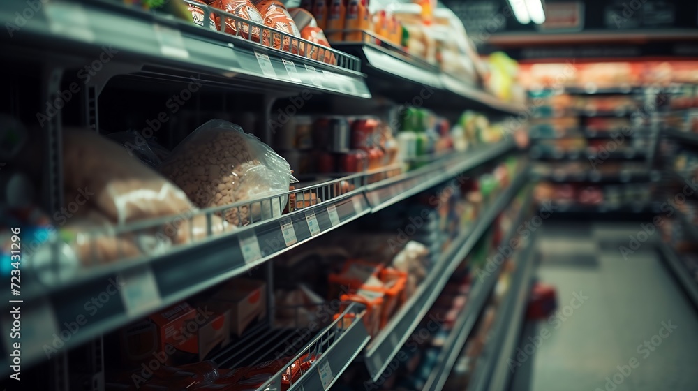 A Shelf In The Store Empty Of Food : Generative AI A Shelf In The Store Empty Of Food : Generative AI