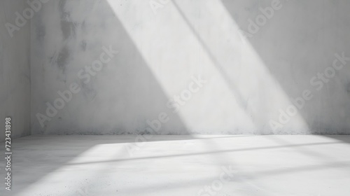 Empty white gray color texture pattern cement wall studio background. Used for display products sale online. : Generative AI