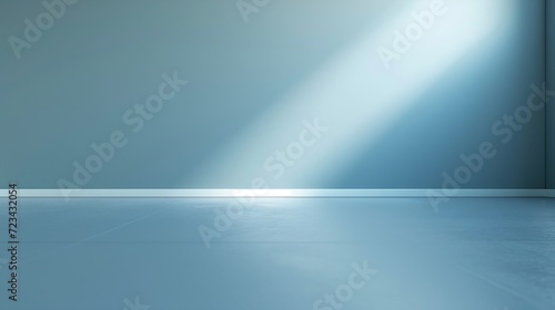 Wallpaper Mural Light blue empty wall and smooth floor with interesting light glare. Background for the presentation. : Generative AI Torontodigital.ca