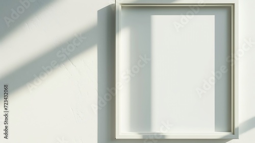 White photo frame with white wall background : Generative AI