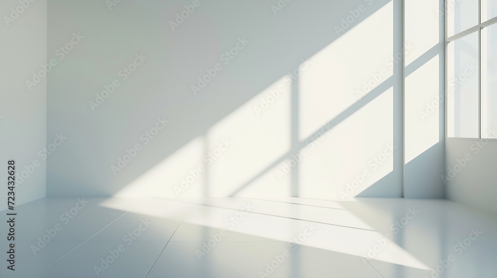 Fototapeta premium Minimal style interior room with white wall : Generative AI