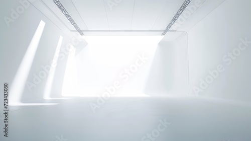 Empty white studio background. Design for displaying product. : Generative AI