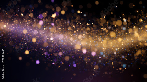 Bokeh lights background banner. Colorful abstract background with glitter, holiday decoration background