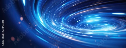 blue abstract swirl rotating with light background, in the style of grid-based, dotted, long exposure, illuminated interiors