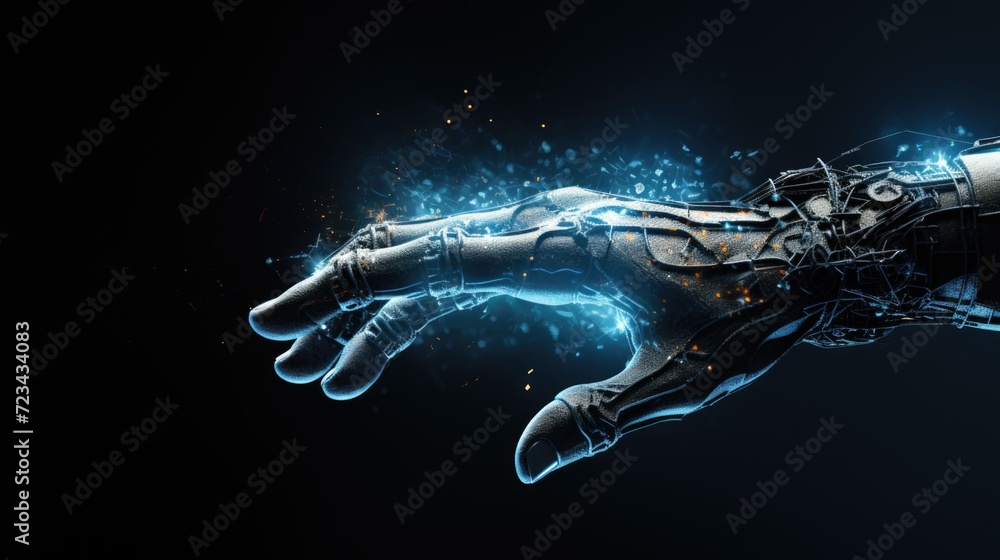a hand hitting a futuristic based background image, in the style of light navy and light cyan, delicate constructions