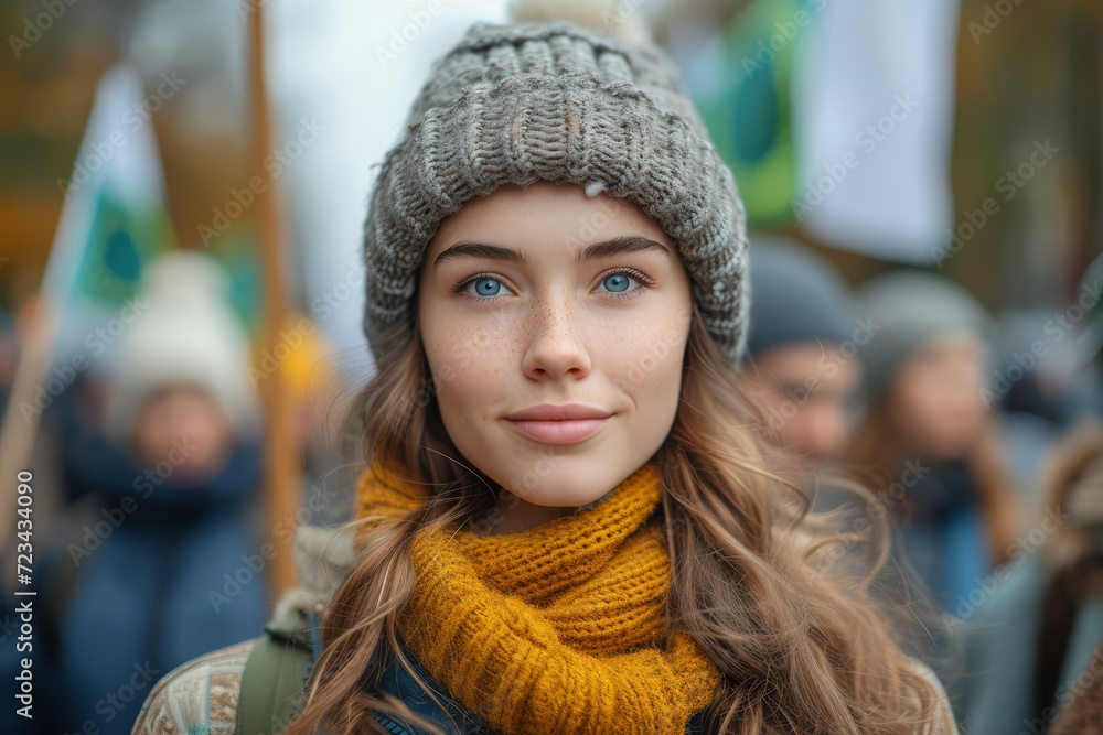 An image of a public demonstration for climate action, showcasing activism and public awareness. Concept of advocacy and community engagement in environmental issues. Generative Ai. An image of a public demonstration for climate action, showcasing activism and public awareness. Concept of advocacy and community engagement in environmental issues. Generative Ai.