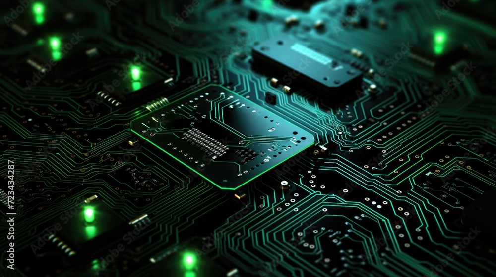 background with green circuit board, in the style of dramatic diagonals, digital background with green circuit board, in the style of dramatic diagonals, digital