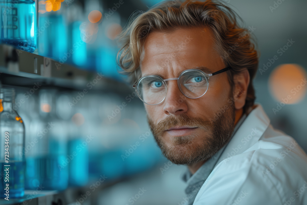 A portrait of a climate scientist at work, emphasizing the role of science in understanding climate change. Concept of scientific research and climate awareness. Generative Ai. A portrait of a climate scientist at work, emphasizing the role of science in understanding climate change. Concept of scientific research and climate awareness. Generative Ai.