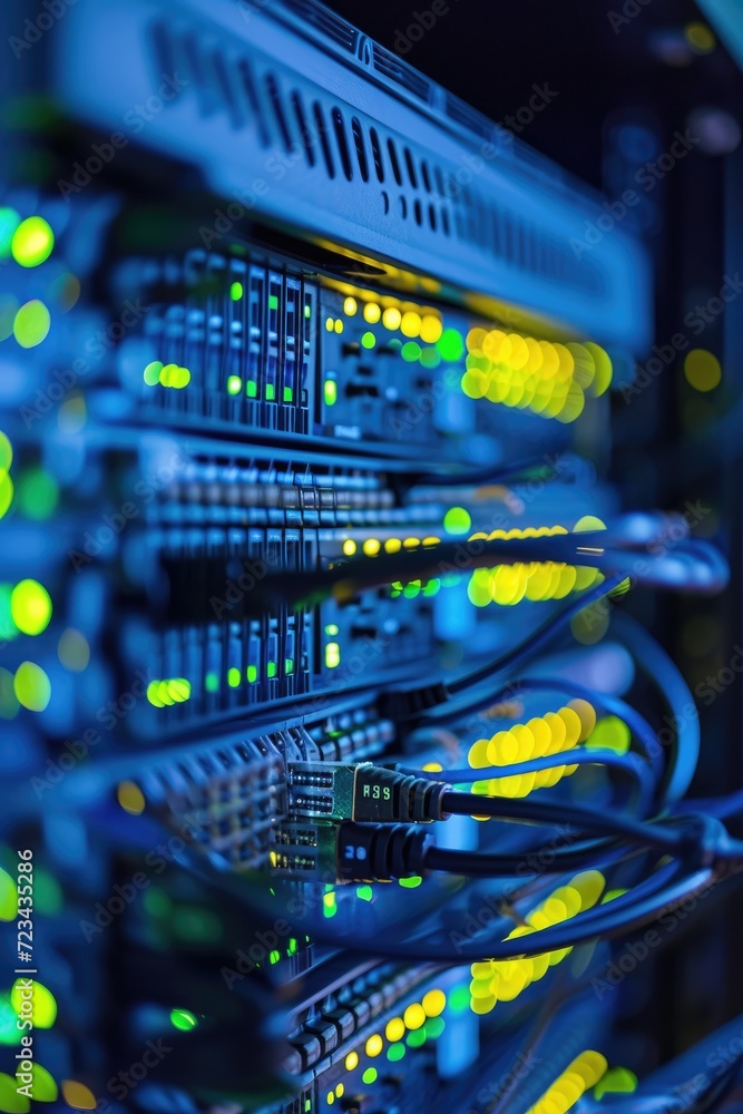Data center and network devices background Data center and network devices background