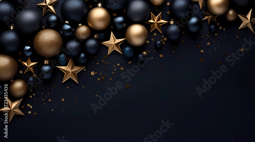 Luxurious Christmas balls on glowing bokeh background, Christmas and New Year minimalistic background