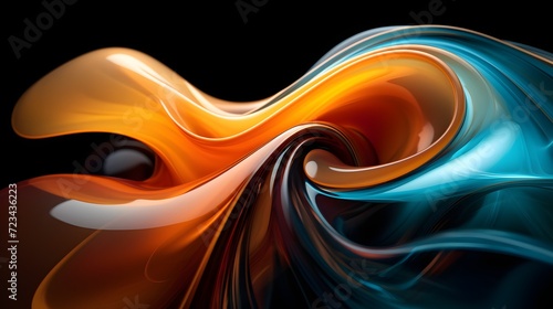 a colorful abstract swirl of swirl in a black background