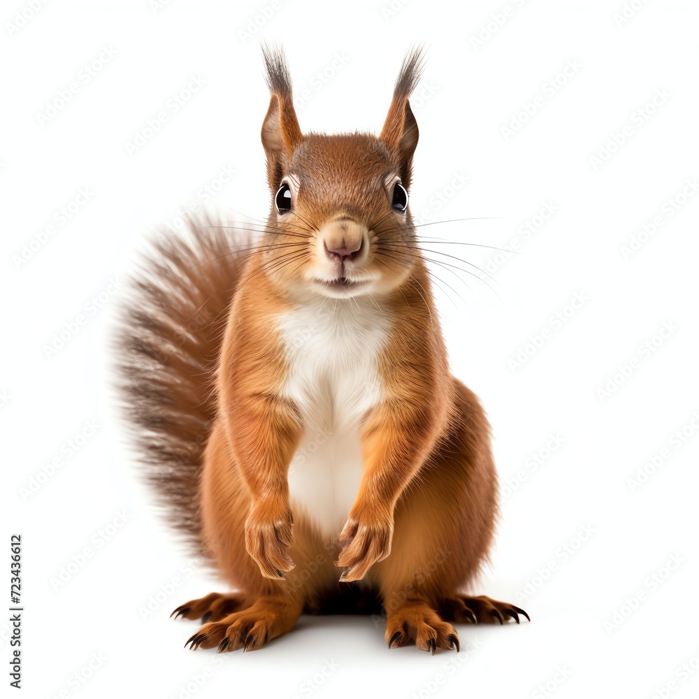 a squirrel, studio light , isolated on white background a squirrel, studio light , isolated on white background