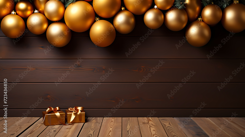 Naklejka premium Luxurious shiny Christmas ball decoration, Christmas and New Year ornaments background