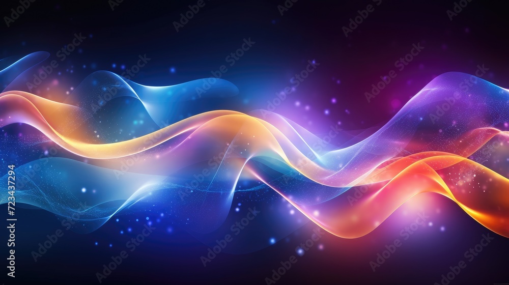 Fototapeta premium Abstract background with colorful glowing neon lights