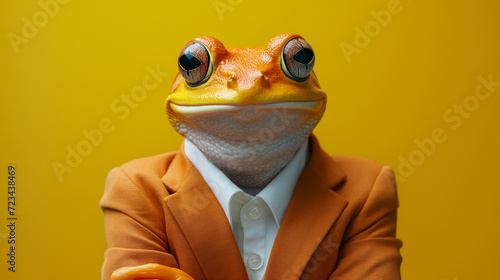 Smartly Dressed Frog Wearing a Suit and Tie