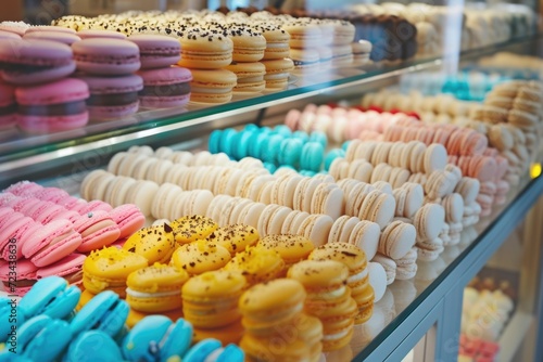 Luxurious spread of macarons, precision in baking and presentation evident