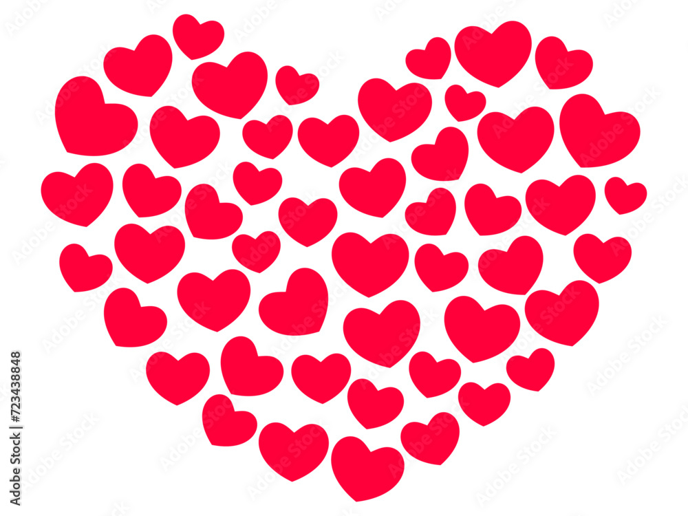 Heart made of hearts. Valentine’s Day composition Heart made of hearts. Valentine’s Day composition