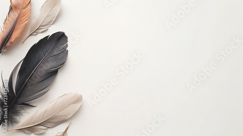 Minimalist Feathers in Black, White, and Brown Tones