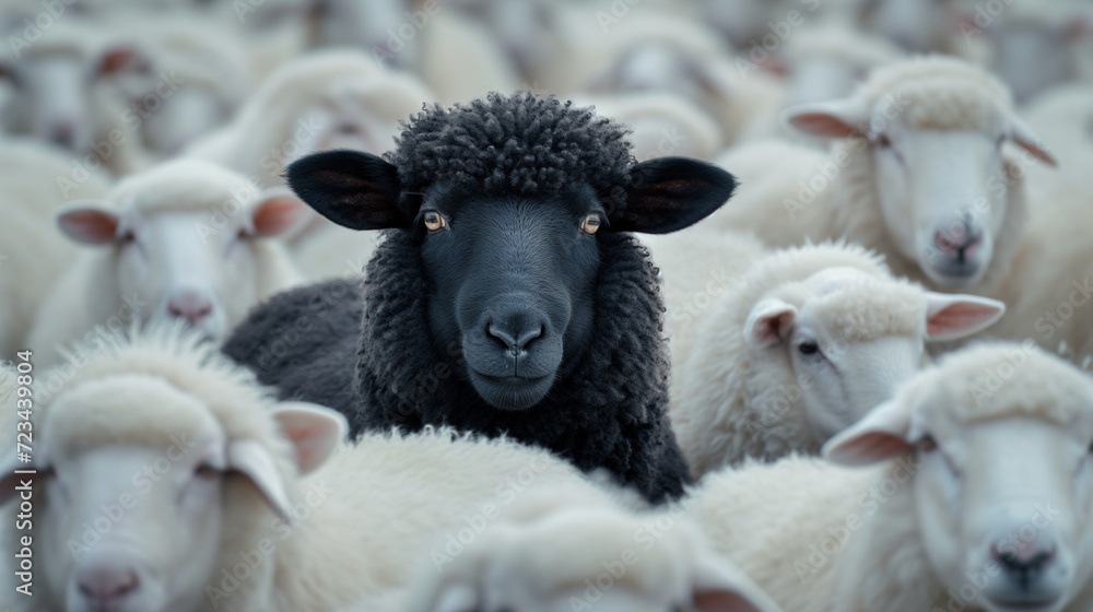 Concept of standing out, Black sheep.