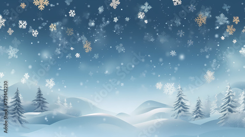 Wonderful scene formed by snowflakes, winter background © xuan