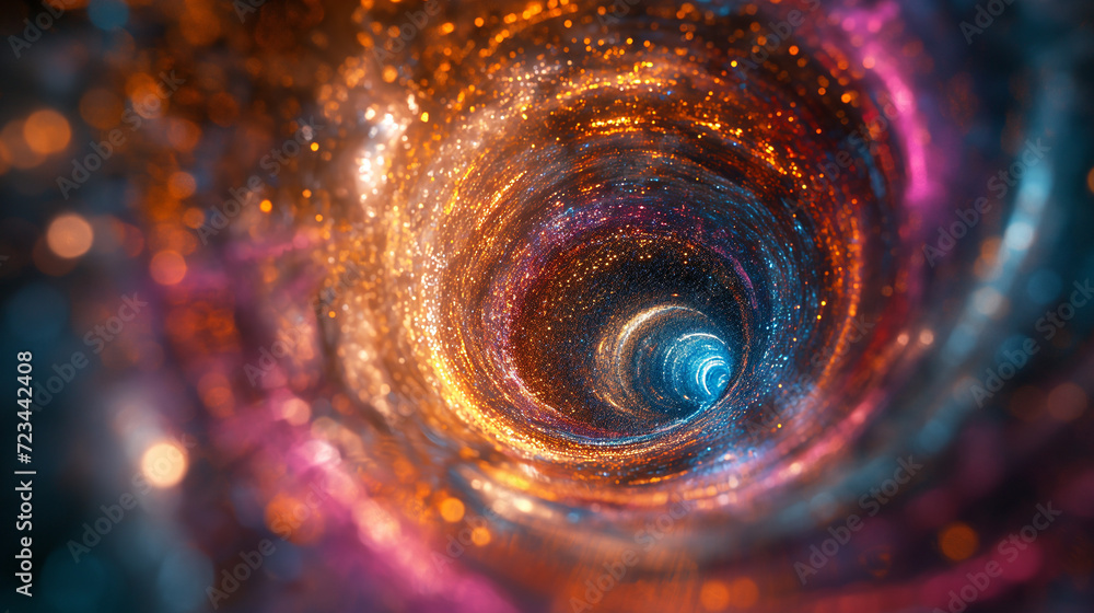 Colorful Spiral of Light in the Center of a Black Hole Colorful Spiral of Light in the Center of a Black Hole