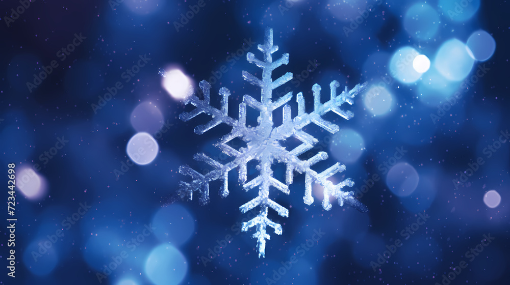 Wonderful scene formed by snowflakes, winter background Wonderful scene formed by snowflakes, winter background
