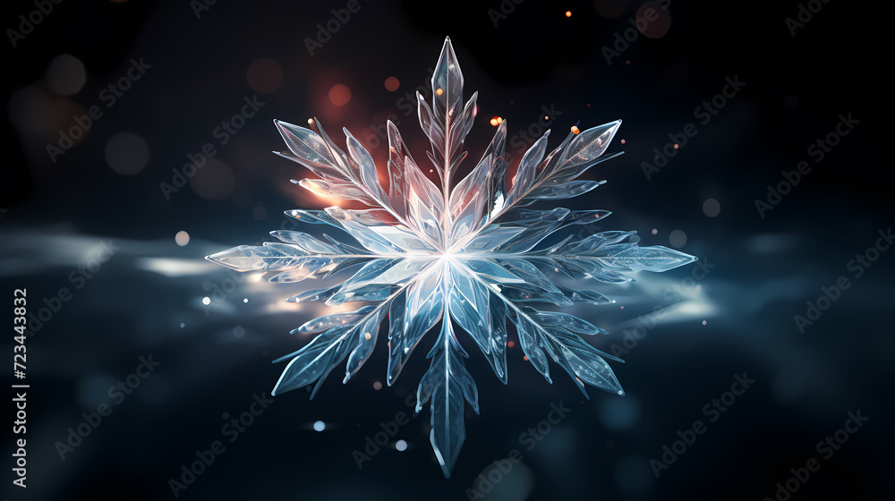 Fototapeta premium Wonderful scene formed by snowflakes, winter background