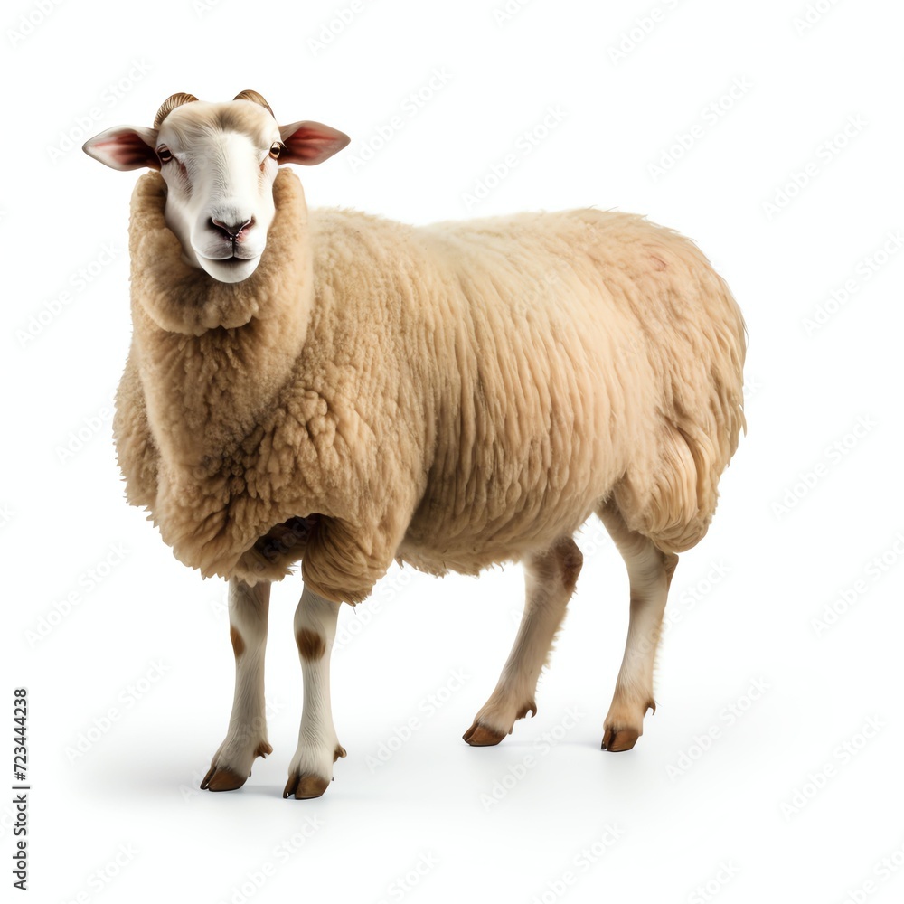 a sheep, studio light , isolated on white background a sheep, studio light , isolated on white background