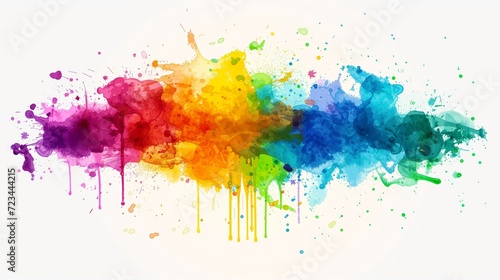 Color liquid ink splash abstract background rainbow art. Rainbow splash collage mix flow drip. © de-nue-pic