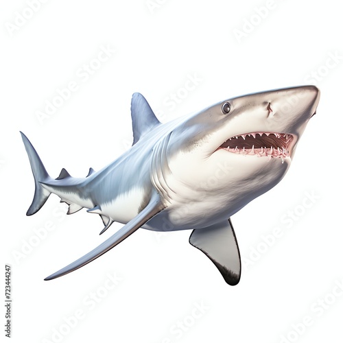 a shark, studio light , isolated on white background