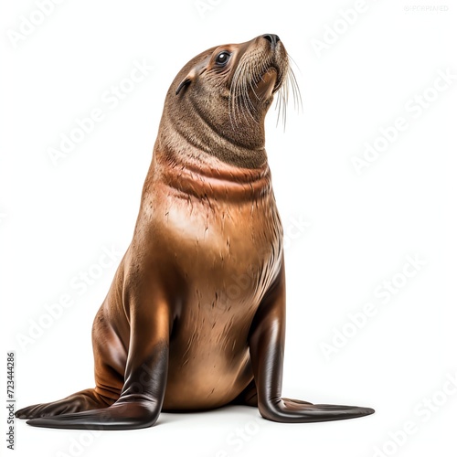 a sea lion, studio light , isolated on white background