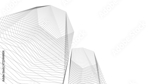 abstract architecture drawing vector illustration