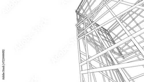 abstract architecture drawing vector illustration