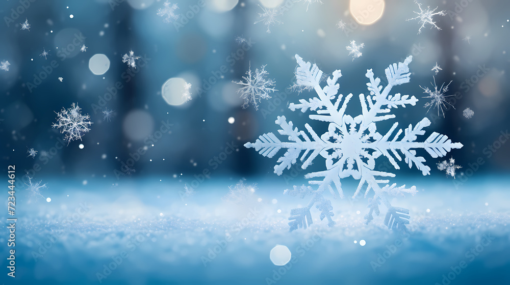 Naklejka premium Snowflake background, winter cold texture frozen icy illustration snow frost