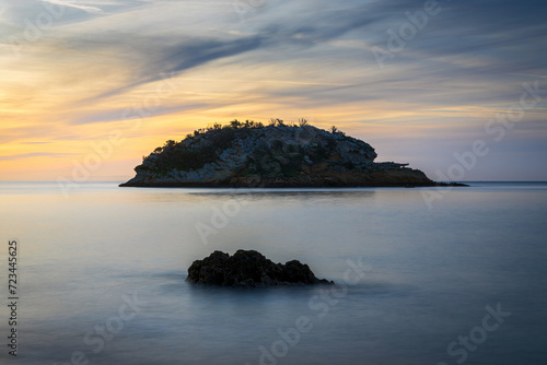 Anixa Rock from Arrabida beach at sunrise - Portugal photo